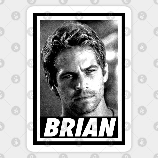 Paul Walker - Brian - Portrait retro Sticker by DoctorBlue